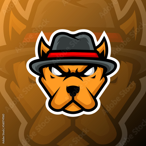 vector graphics illustration of a mafia dog in esport logo style. perfect for game team or product logo