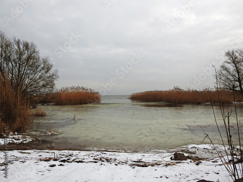 Fotografi curonian lagoon on the baltic sea in russia