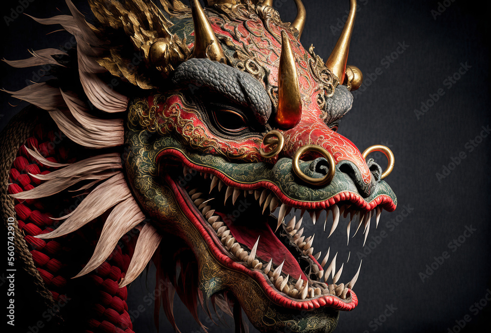 Traditional Chinese dragon. Chinese new year celebration. Generative ai - obrazy, fototapety, plakaty 