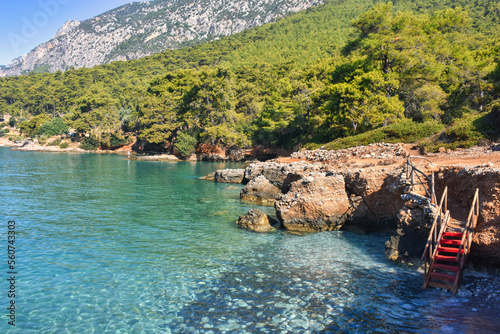 Karya Akbuk beach near Marmaris resort town in Mugla province of Turkey photo