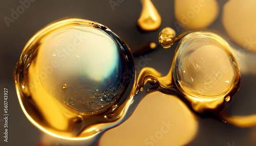 Olive or engine oil splash with waves luxury. generative ai.