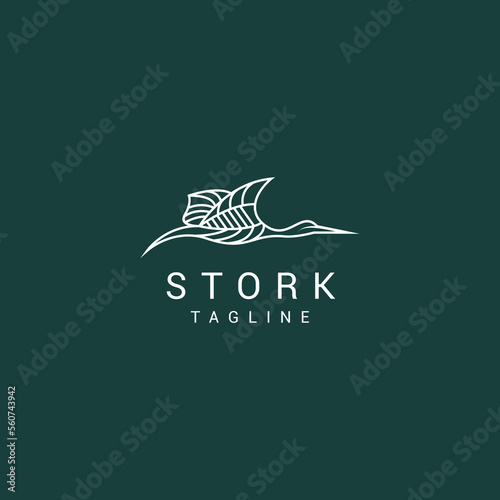 Heron logo design icon vector