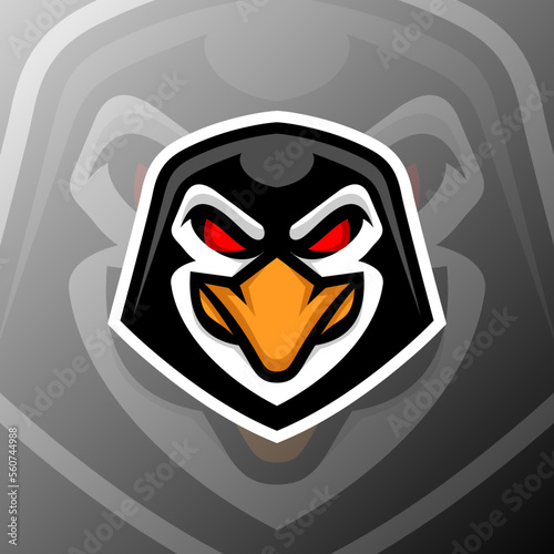vector graphics illustration of a penguin in esport logo style. perfect for game team or product logo