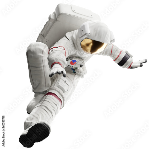 astronaut posing like space parson in-universe 3d render with transparent background