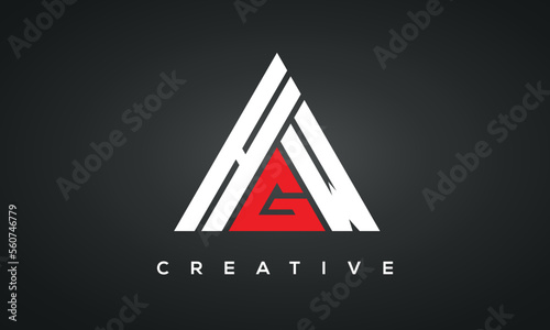 HGW monogram triangle logo design