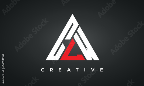 CLW monogram triangle logo design