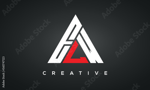 ELW monogram triangle logo design photo