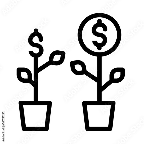borrow money plant design vector icon
