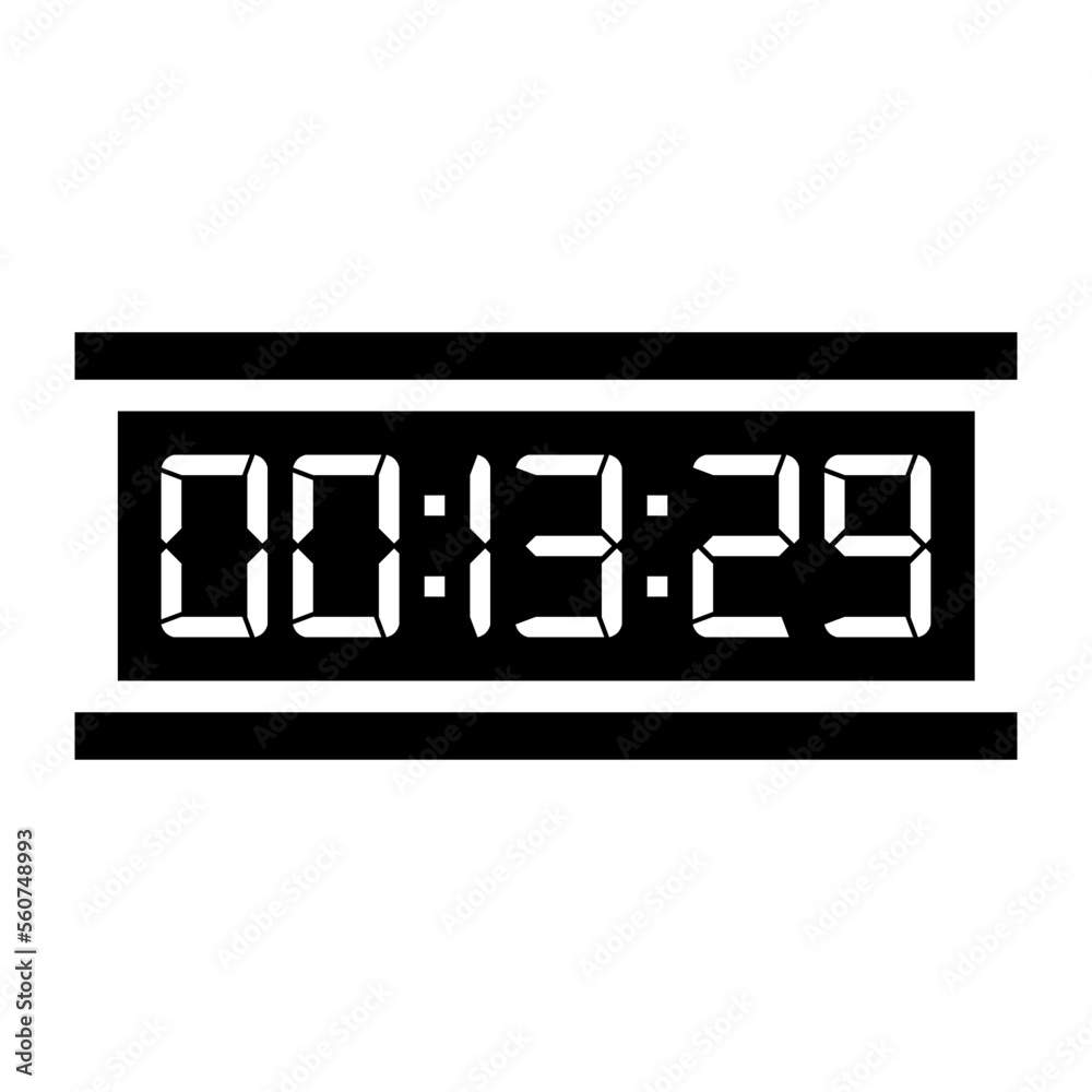 Digital clock icon vector design illustration. Digital clock icon vector design illustration.