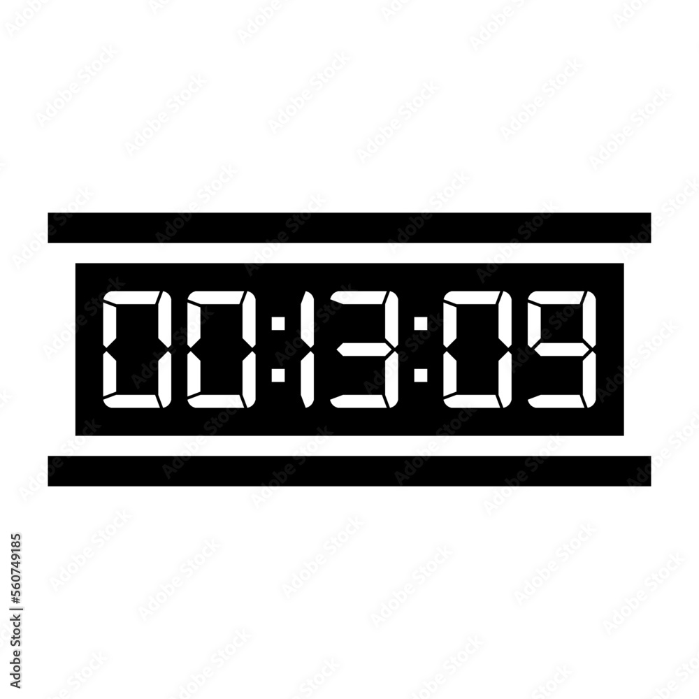 Digital clock icon vector design illustration. Digital clock icon vector design illustration.