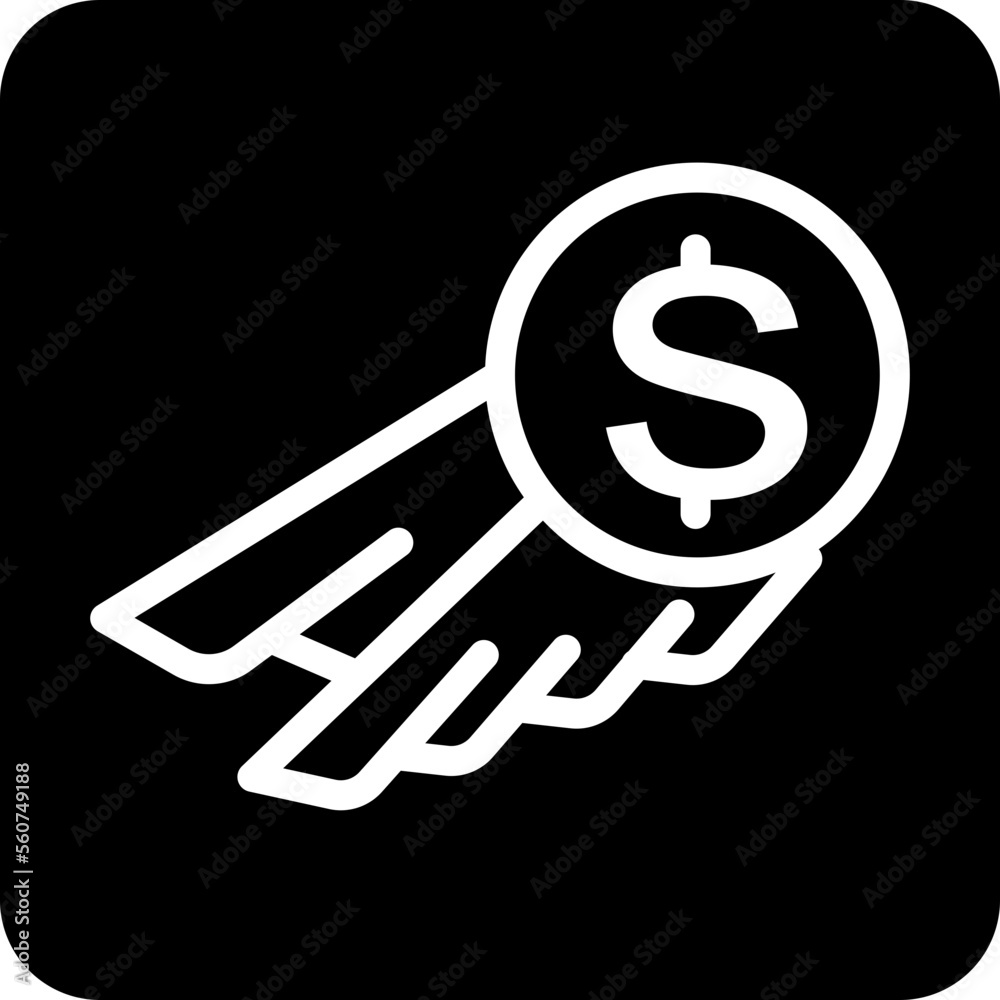 Solid wing finance management vector icon Solid wing finance management vector icon