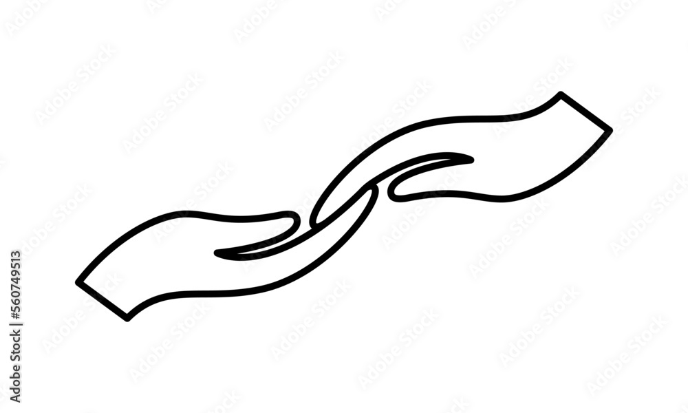 Simple Two Hands Logo vector Simple Two Hands Logo vector