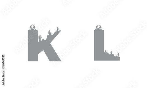 a,b,c,d,e,f,g,h,i,j,k,l,m,n,o,p,q,r,s,t,u,v,w,x,y,z, logo, hiker, trekking, vector, adventure, icon, outdoor, man, mountain, travel, silhouette, climber, typography, sport, text, active, graphic, back