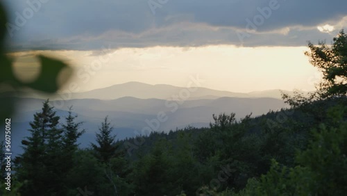 A slow motion sunset view from the top of Mt Ascutney in West Windsor, Vermont. photo