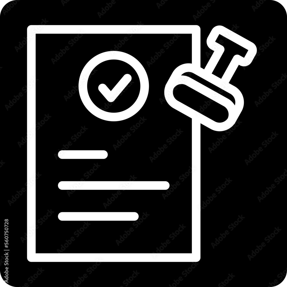 Solid Approval consent vector icon Solid Approval consent vector icon