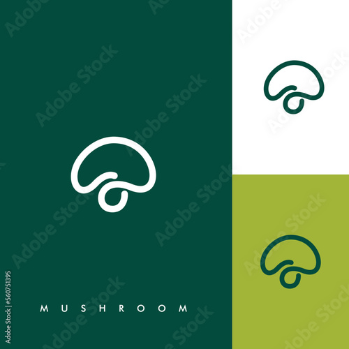mushroom farm logo vector illustration design, champignon mushroom logo design