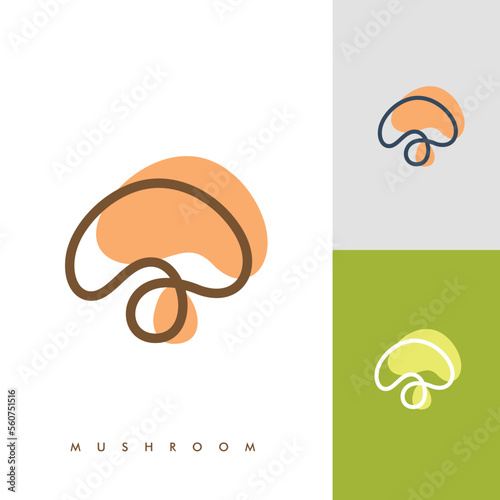 mushroom farm logo vector illustration design, champignon mushroom logo design