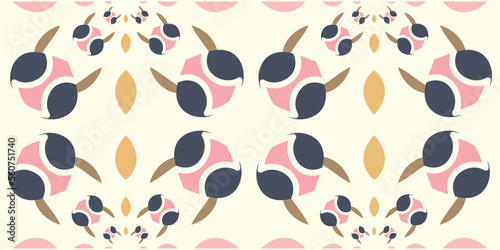 Modern abstract flower, leaf, seamless pattern. designed with creative ideas
