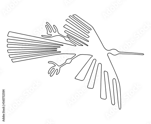 Geoglyph of the condor from Nazca on transparent background