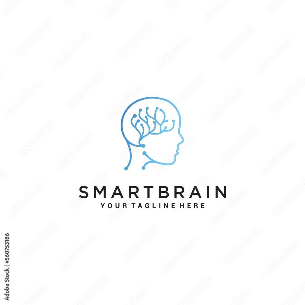 Smart brain logo design icon vetor Smart brain logo design icon vetor
