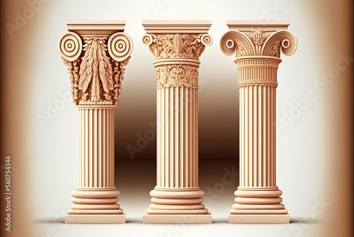 Fényképezés vintage column bases Treated separately from the Doric and Ionic styles