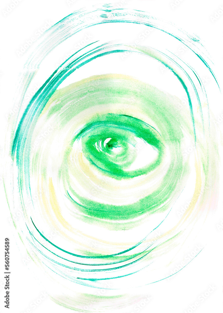 Simple flat graphic pattern by green and yellow rounded lines. Abstract sunny watercolor wallpaper for good mood and mental health. Mystic occult and psychological symbol. A sign of spring and rebirth Simple flat graphic pattern by green and yellow rounded lines. Abstract sunny watercolor wallpaper for good mood and mental health. Mystic occult and psychological symbol. A sign of spring and rebirth