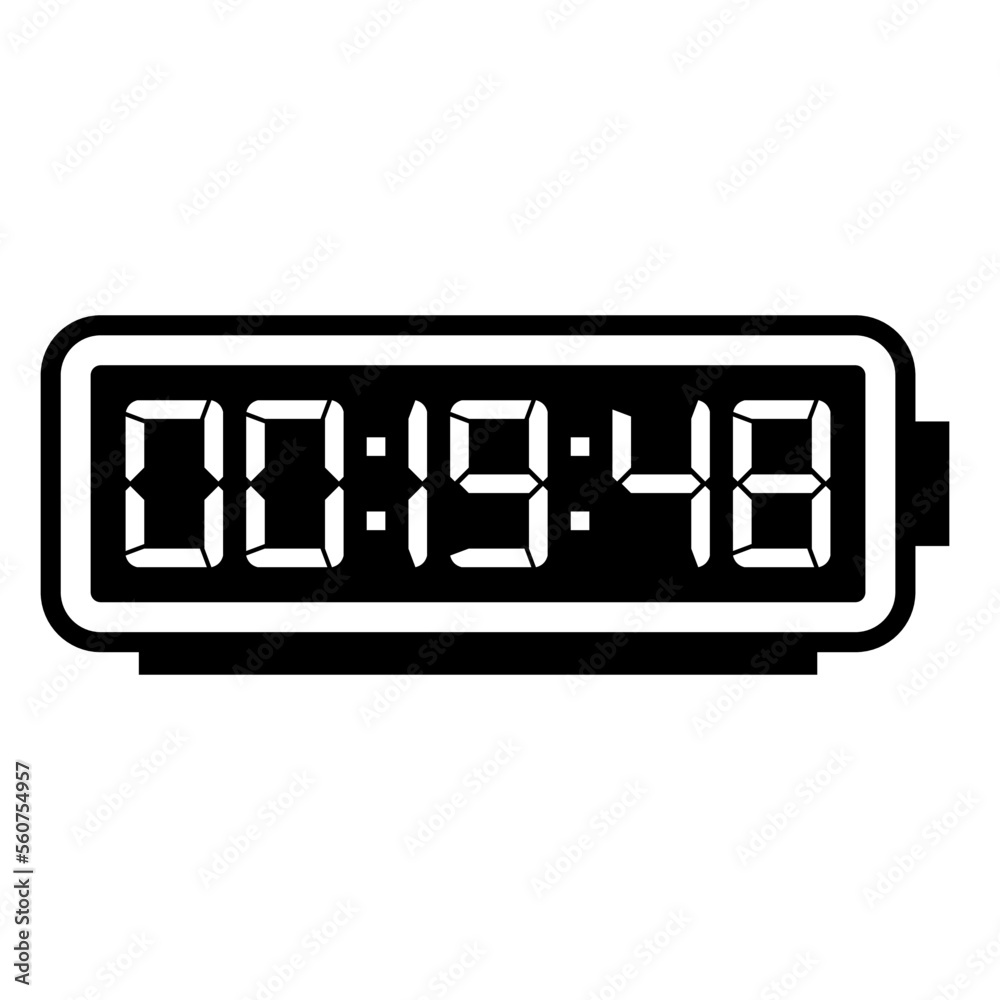 Digital clock number set. Electronic figures. Vector illustration. Digital clock number set. Electronic figures. Vector illustration.