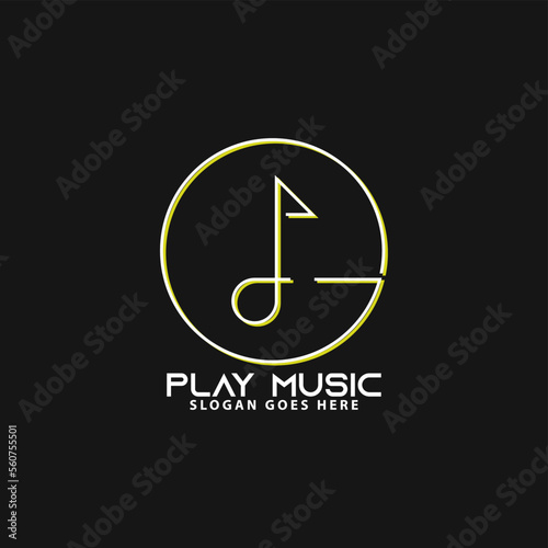 play music dj logo simple minimalist design