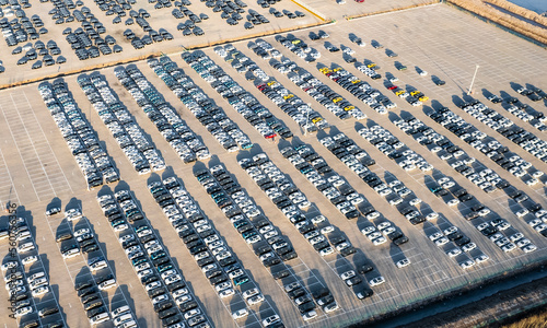 Aerial photo of parking lot in Tianjin Binhai New Area