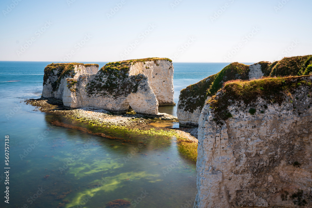 Old Harry Rocks are located at Handfast Point, on the Isle of Purbeck in Dorset
