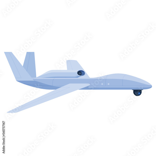 Military drone with remote control for reconnaissance and attack vector flat illustration