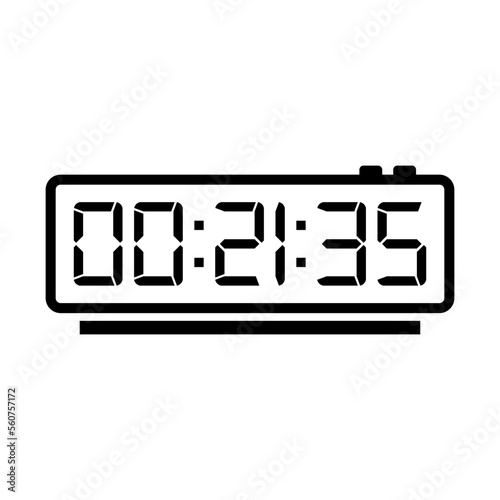 Digital, clock, led icon vector image. Can also be used for home electronics and appliances. Suitable for mobile apps, web apps and print media.