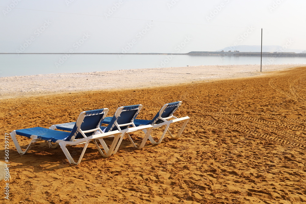 Beach on the Dead Sea in southern Israel. Beach on the Dead Sea in southern Israel.
