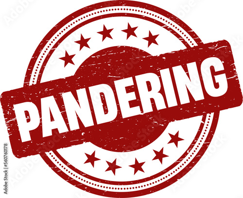 Pandering grunge rubber stamp vector illustration.