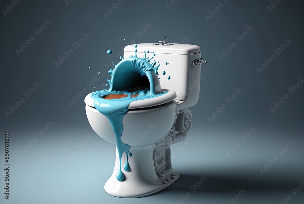 The bowl of the toilet really filled with water to make the point. The