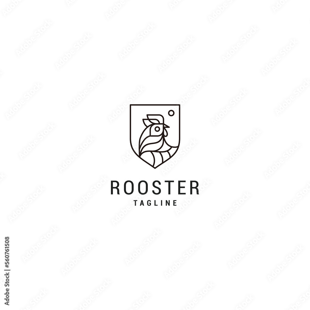 Rooster logo design icon vector