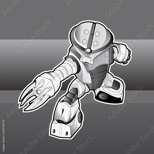 coloring picture Futuristic robot constructor flat icon set. Cartoon android character design