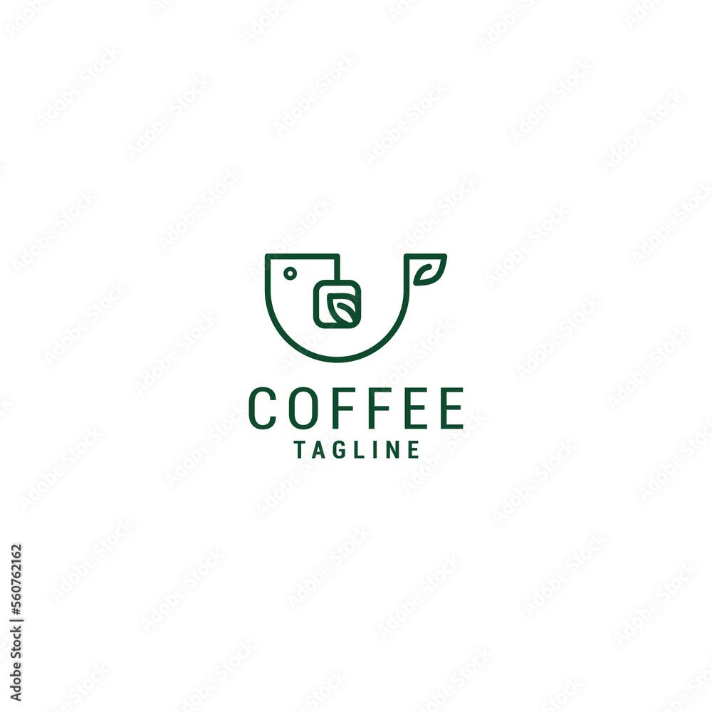 Obraz premium Coffee Green logo desing icon vector 