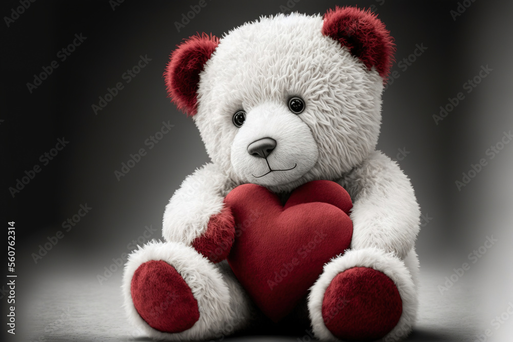teddy bear in red and white color teddy bear in red and white color
