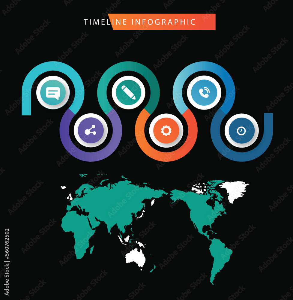 Obraz premium world map modern infographic with icons