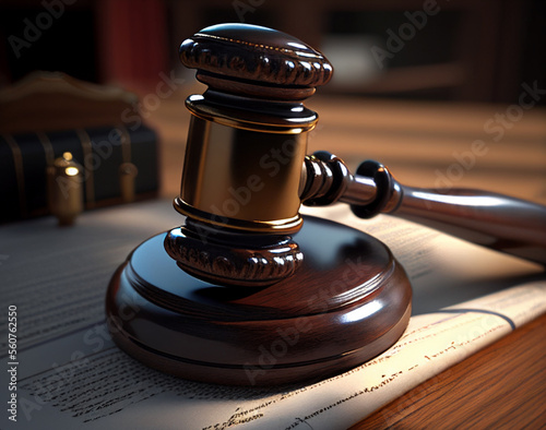 judgment gavel hammer in court courtroom for crime judgement legislation and judicial decision, judge having justice of punishment guilt and criminal verdict legal. photo
