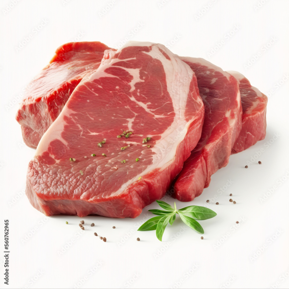 Fresh raw beef steak isolated on white background Fresh raw beef steak isolated on white background