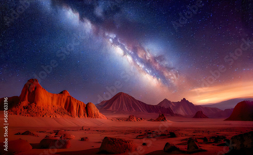 Milky Way seen over the desert at night  Generative AI