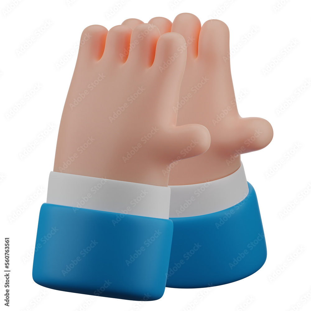 3d illustration clapping hand gesture 3d illustration clapping hand gesture