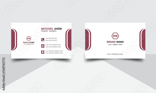 Corporate business card template.
Business card layout with modern design.Clean advertising design. Vector illustrator print design. Double sided business card design.Modern creative design business. 