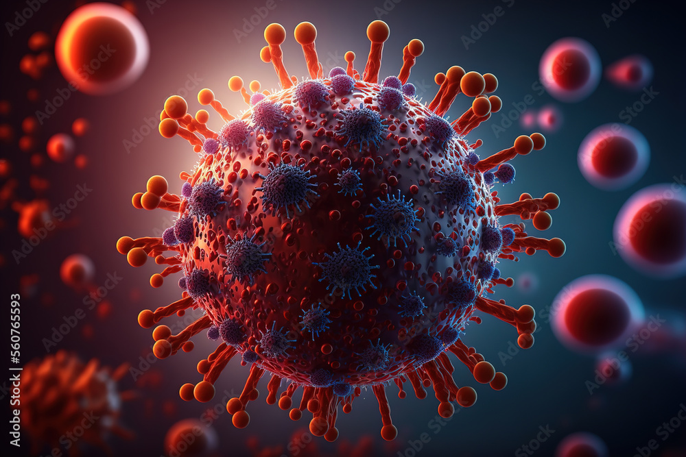 Coronavirus COVID-19 under the microscope. (ai generated) Coronavirus COVID-19 under the microscope. (ai generated)