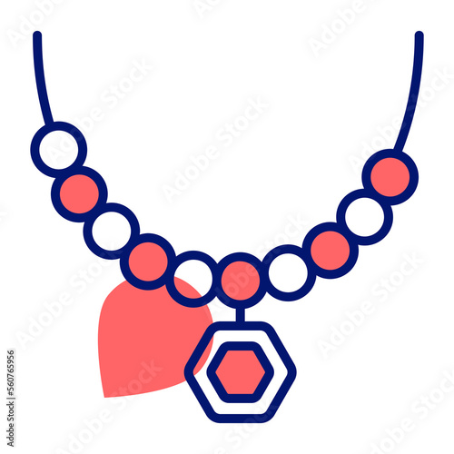 Necklace of beads vector design, a trendy design of chain