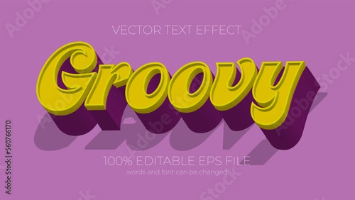 groovy text effect style, EPS editable text effect