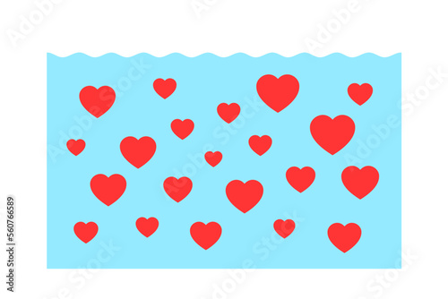 Dating pool - space of potential matching partners for sexual, intimate, romantic and love relationship and partnership. Vector illustration isolated on white.