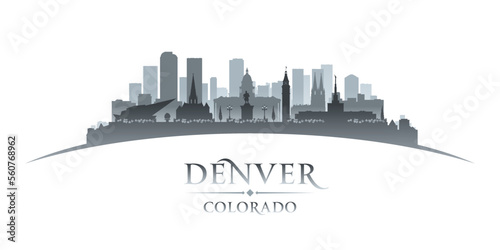 Denver Colorado city silhouette white background